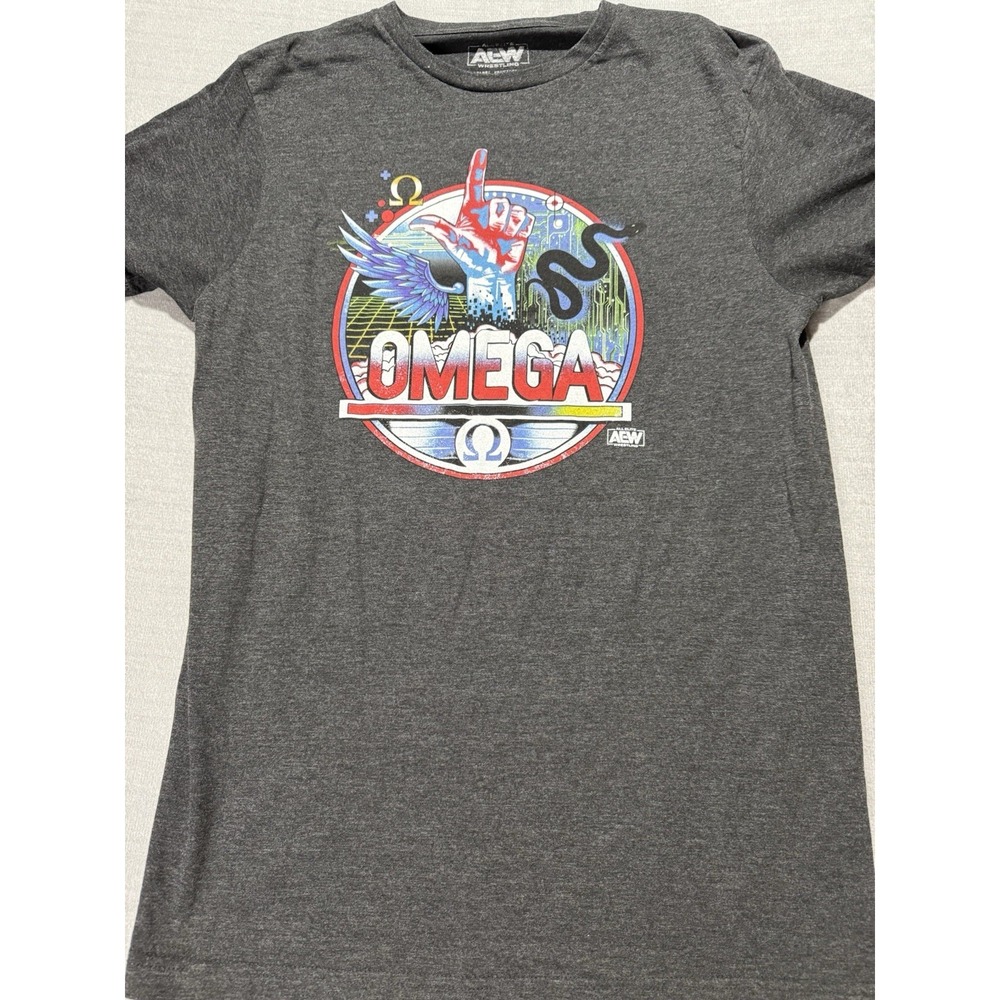 AEW Kenny OMEGA T-Shirt All Elite Wrestling Pro Wrestling Tee Gray Men's Size M